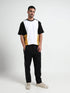 Supima Cotton White Oversize Cut & Sew T Shirt for Men