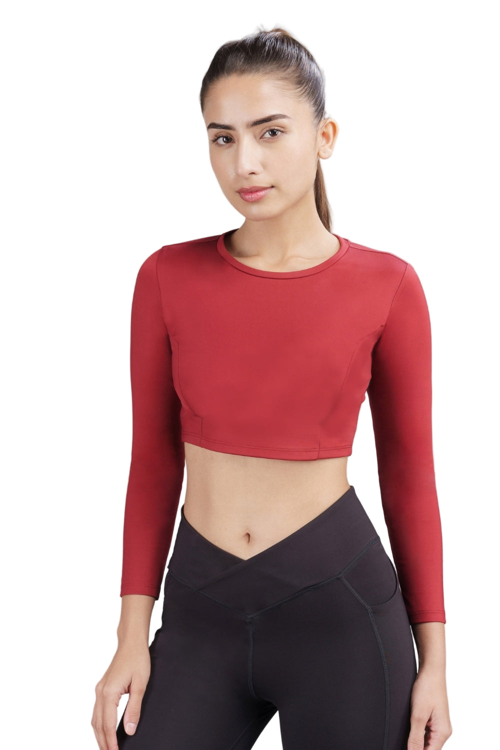 Cropped Active Tee (Red Rush)