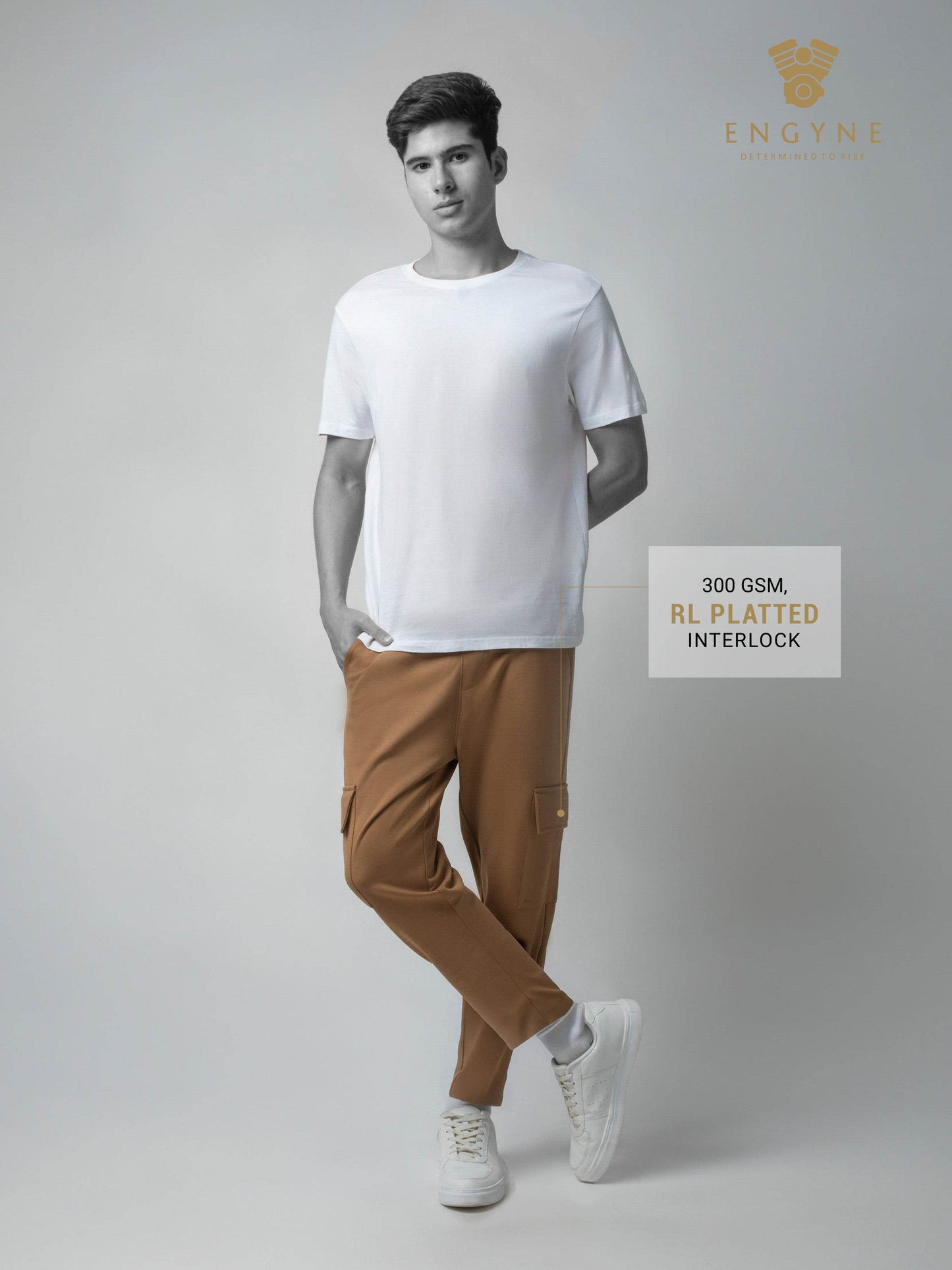 Trackpant with Dual Cargo Pockets in Rougen Cotton Poly Elastane Interlock