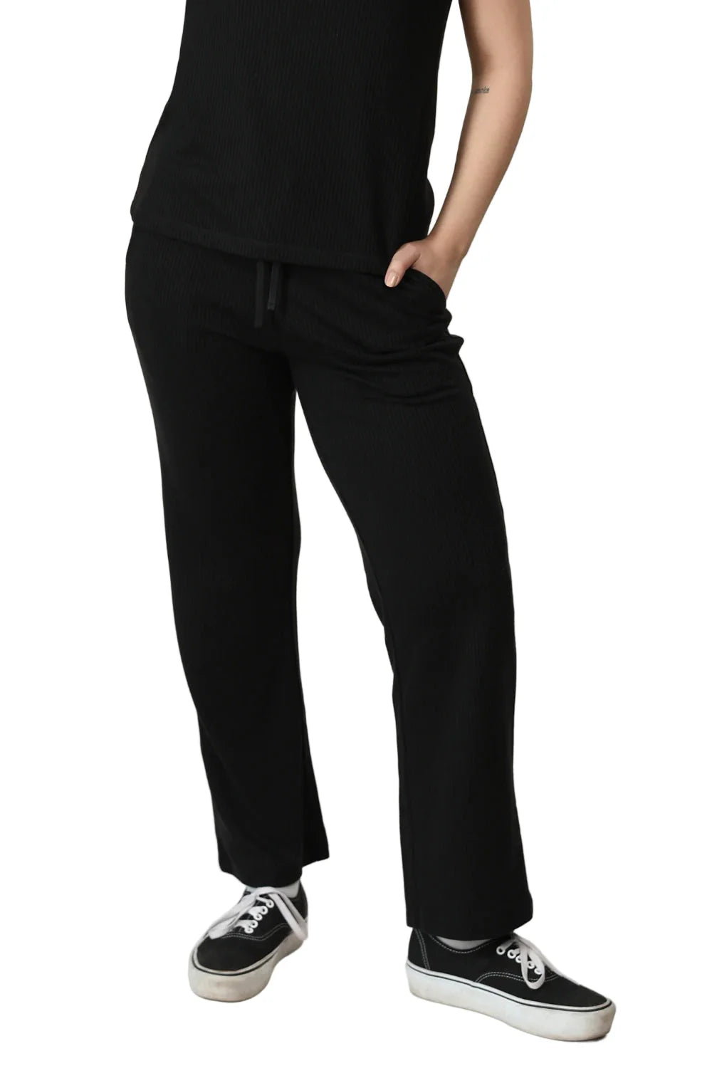 Ribbed Lounge Pants (Carbon Black)