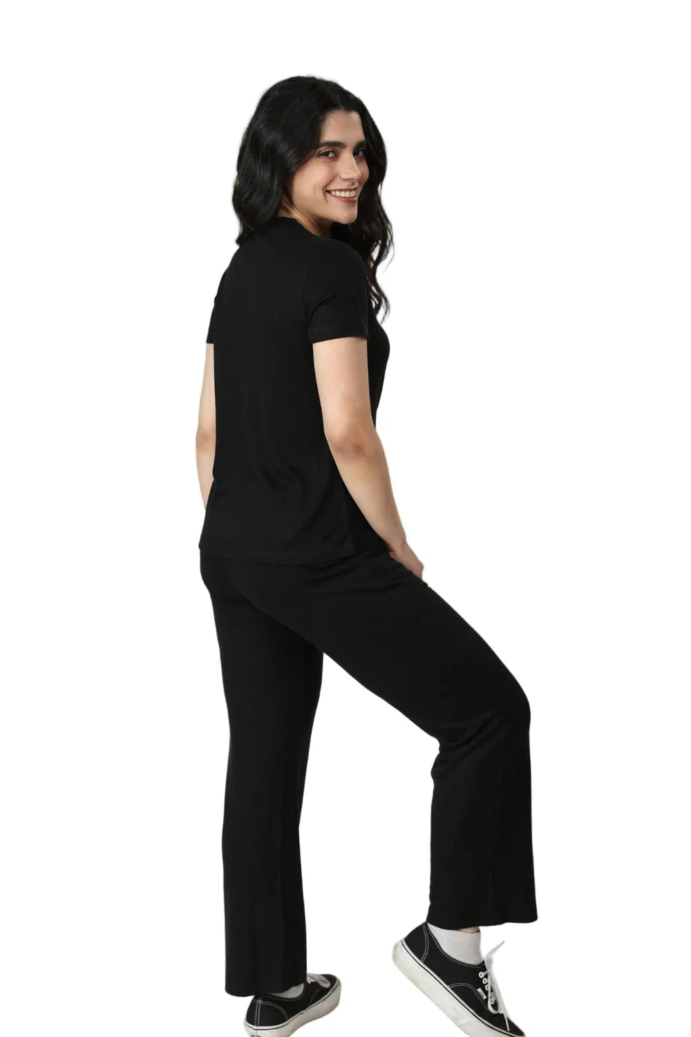 Tencel Ribbed Tee (Carbon Black)