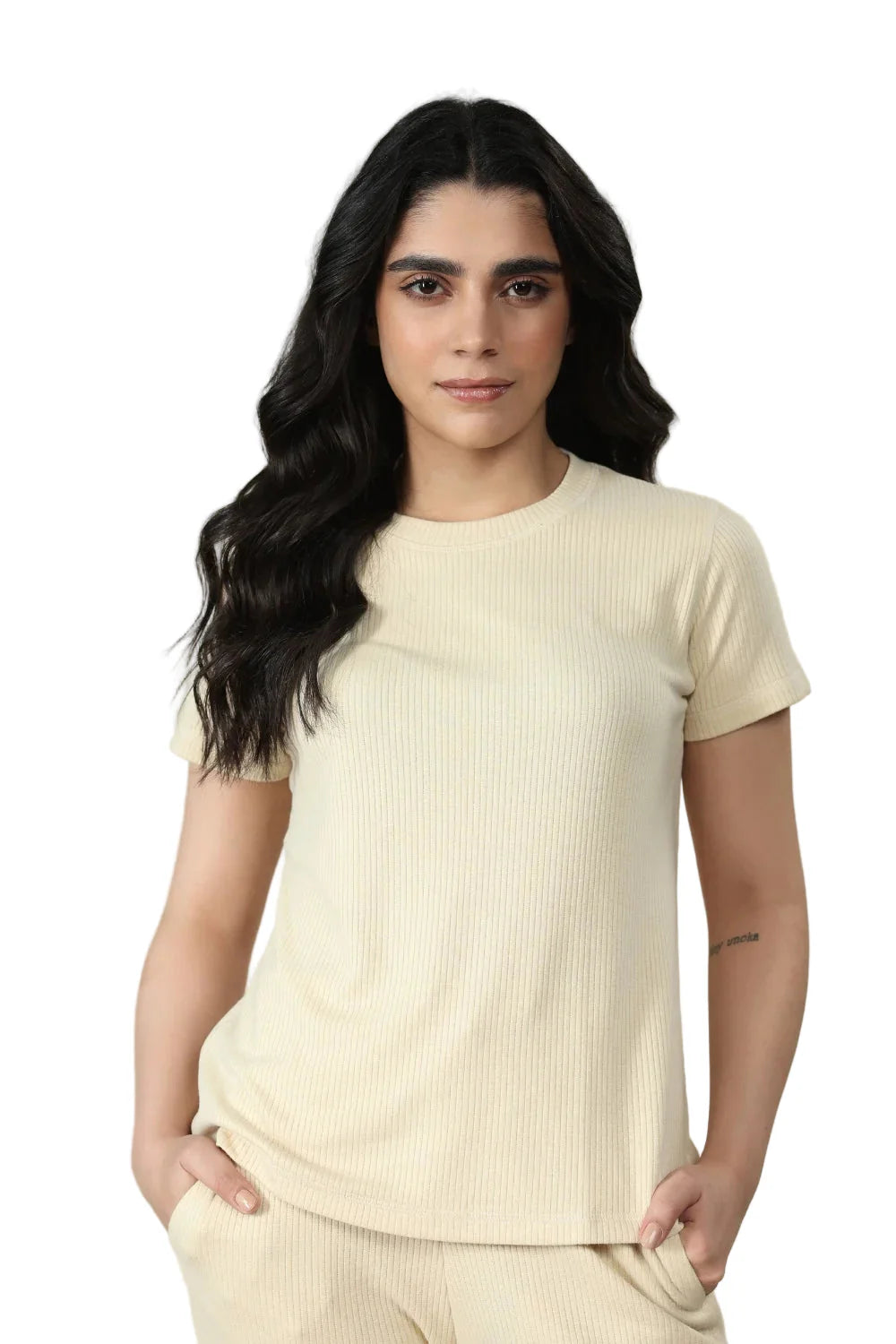 Tencel Ribbed Tee (Sand)