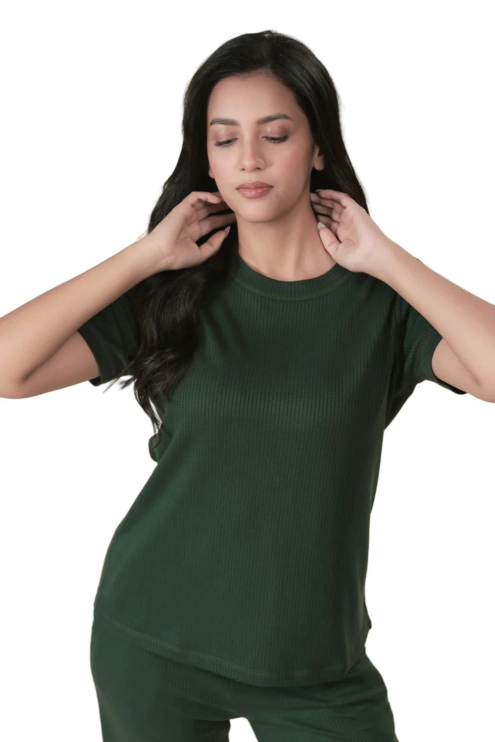 Tencel Ribbed Tee (Pine Green)