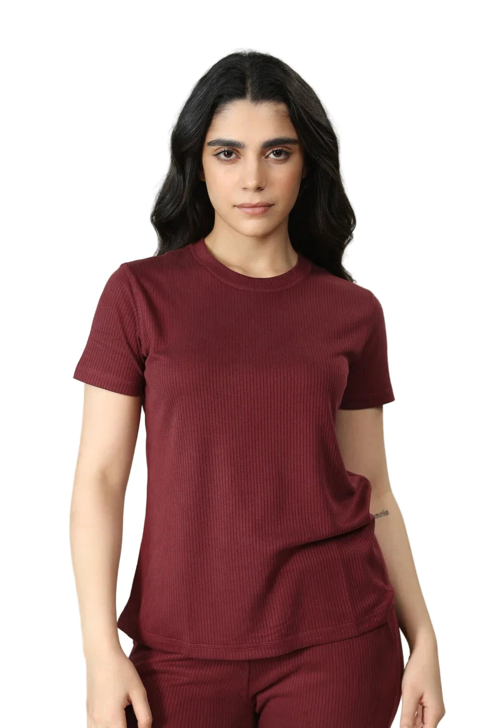 Tencel Ribbed Tee (Sangria)