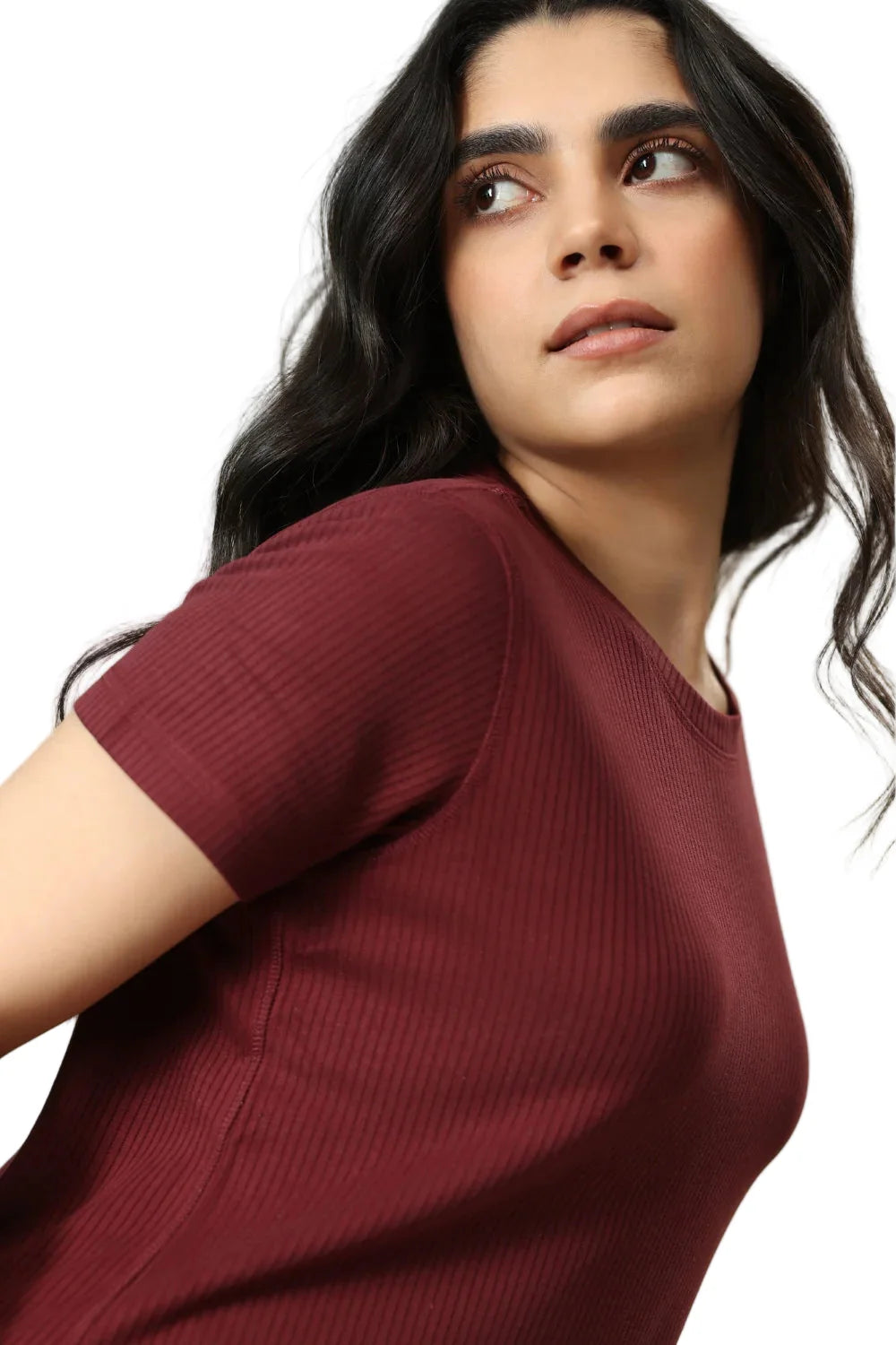 Tencel Ribbed Tee (Sangria)