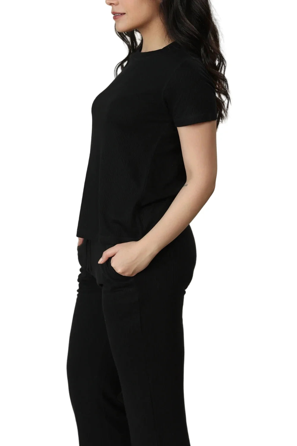 Ribbed Lounge Pants (Carbon Black)