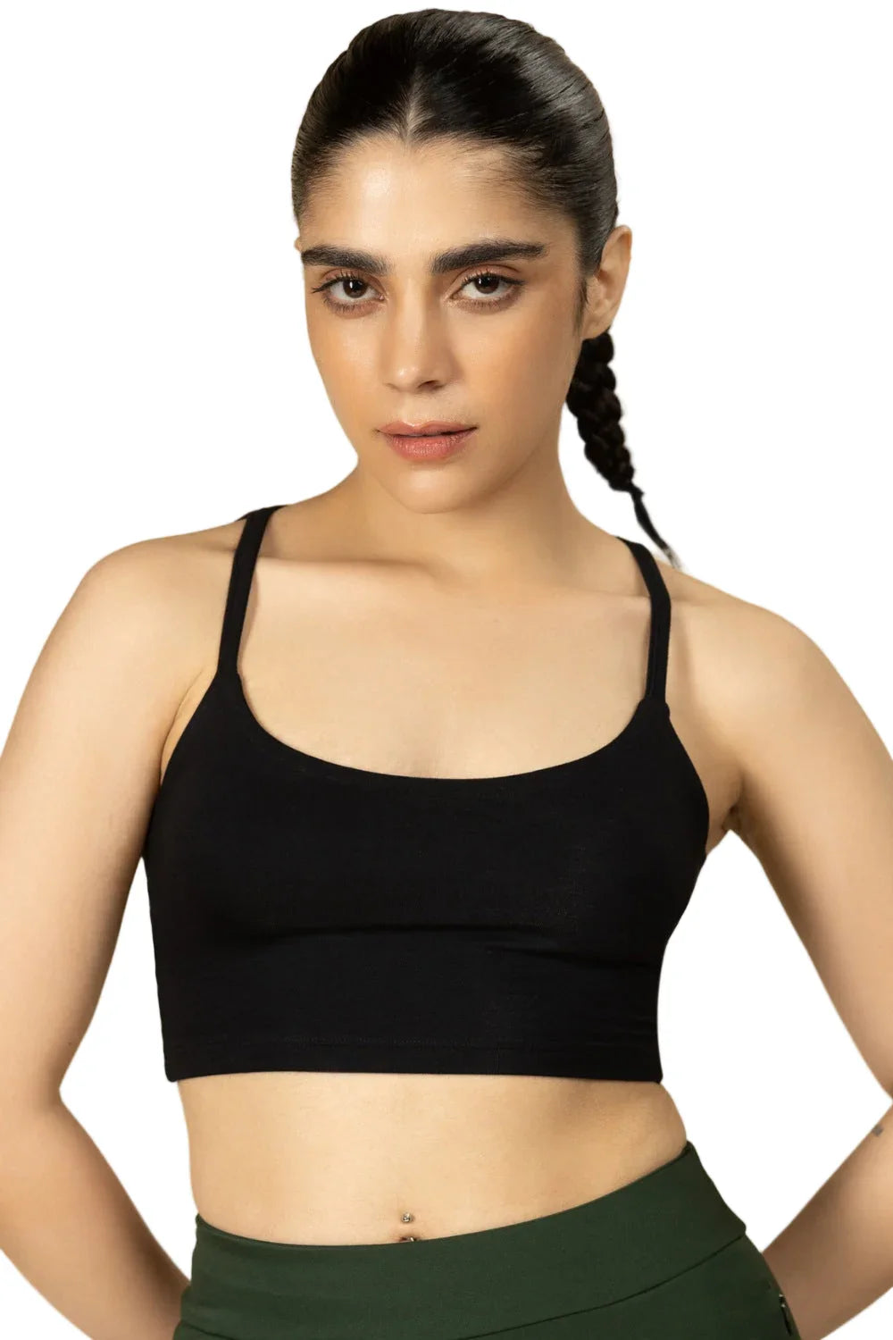 Bamboo Strappy Top (Carbon Black)
