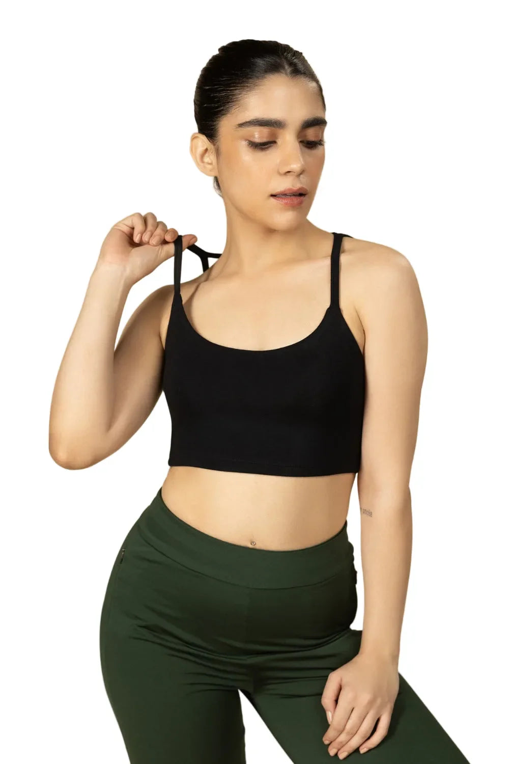 Bamboo Strappy Top (Carbon Black)