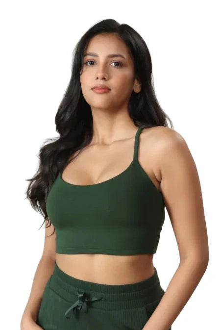 Bamboo Strappy Top (Pine Green)