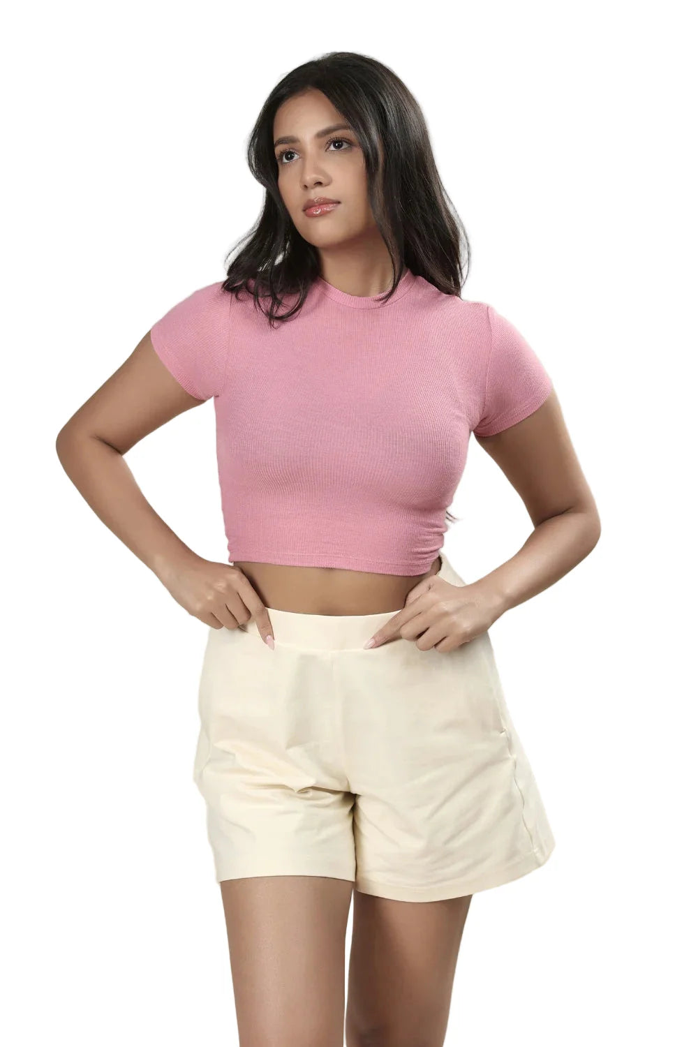 Women’s Organic Cotton Lounge Shorts – High-Waist with Utility Pocket (280 GSM) (Butterscotch)