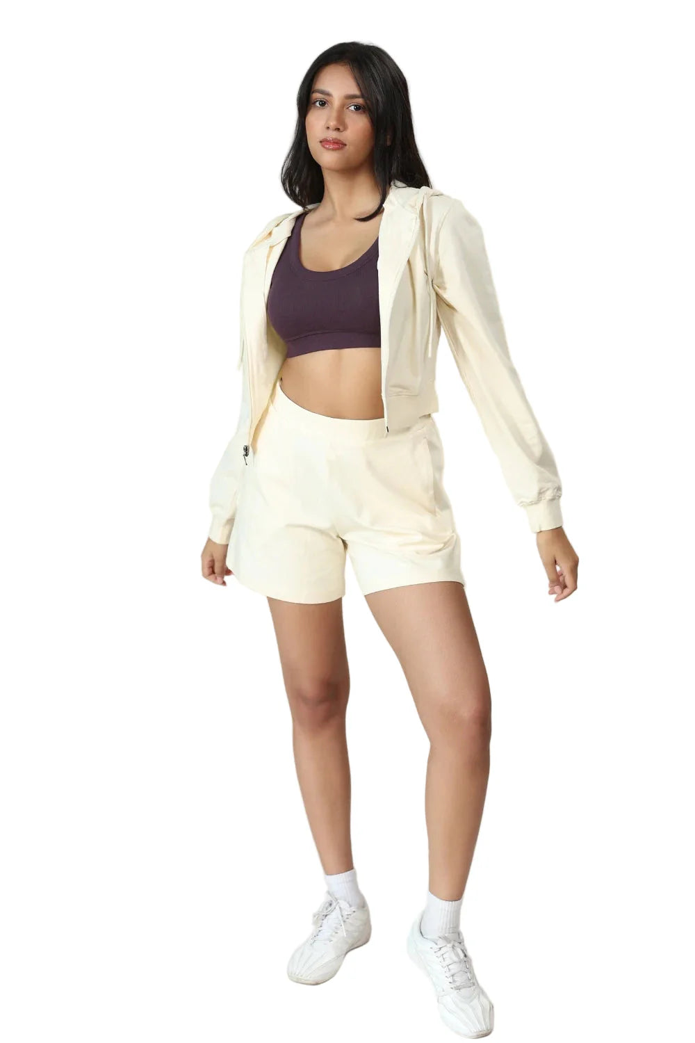 Women’s Organic Cotton Lounge Shorts – High-Waist with Utility Pocket (280 GSM) (Butterscotch)