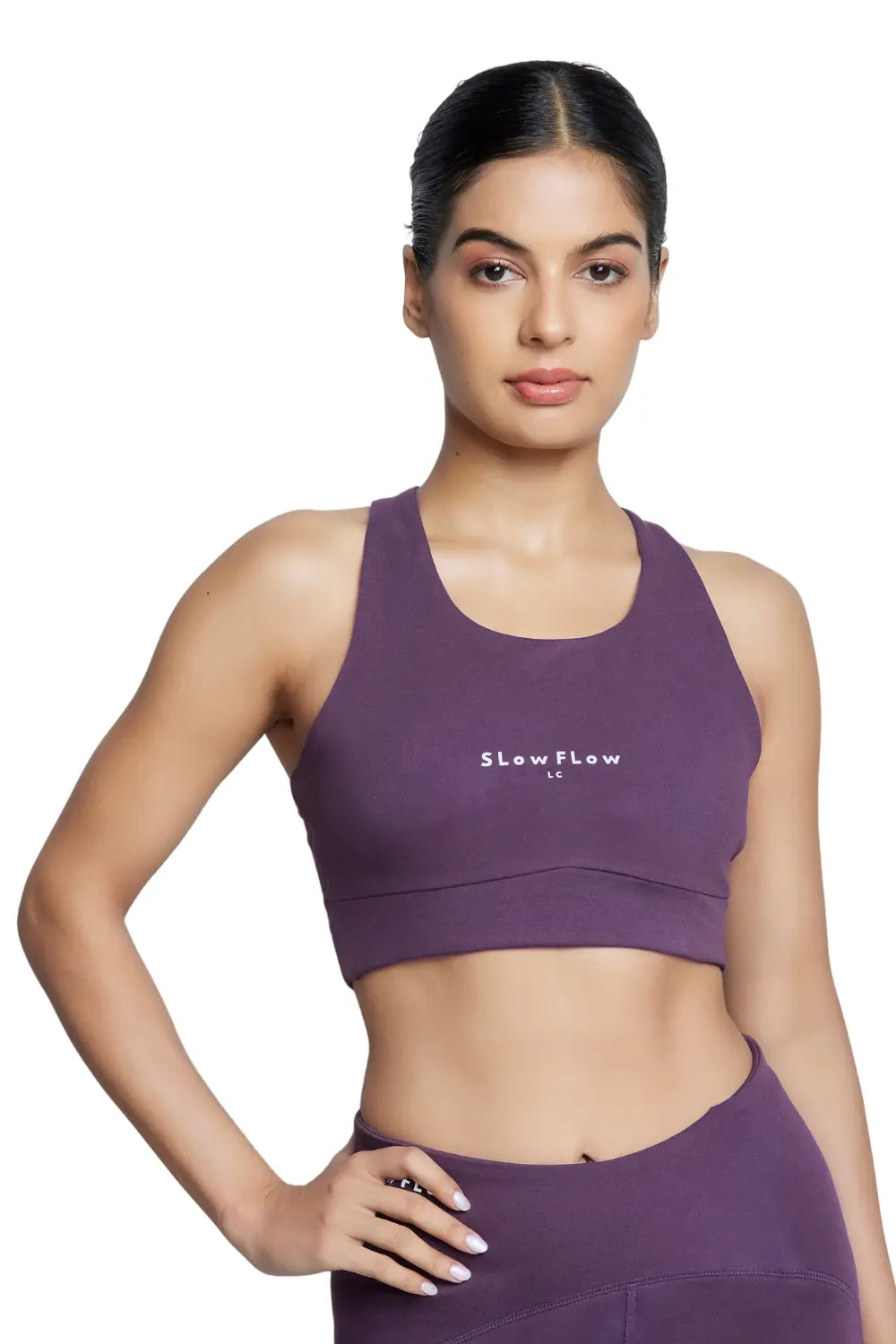 Essential Cotton Sports Bra (Plum)