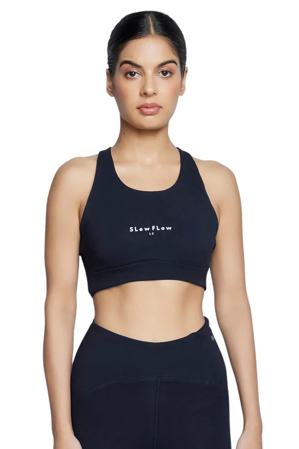 Essential Cotton Sports Bra (Carbon Black)
