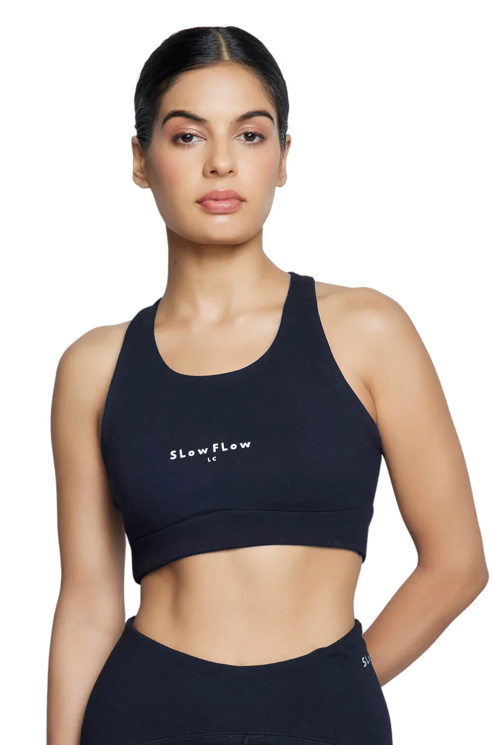 Essential Cotton Sports Bra (Carbon Black)