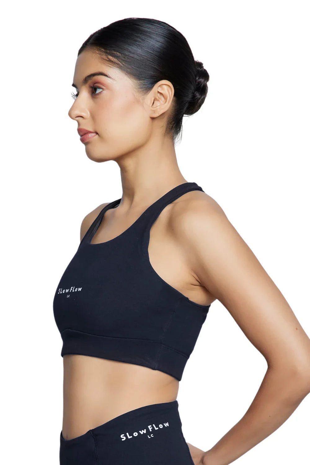 Essential Cotton Sports Bra (Carbon Black)