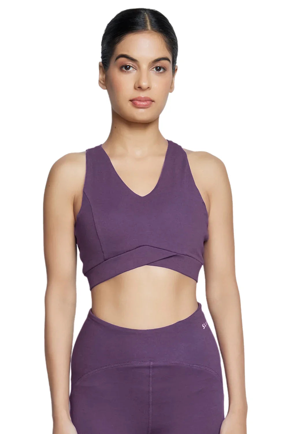 V-Neck Sports Bra (Plum)
