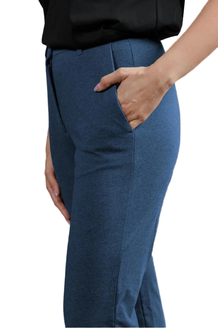 Women’s All Day Work Pants – SORONA® Stretch Trousers (220 GSM) (Denim Melange)