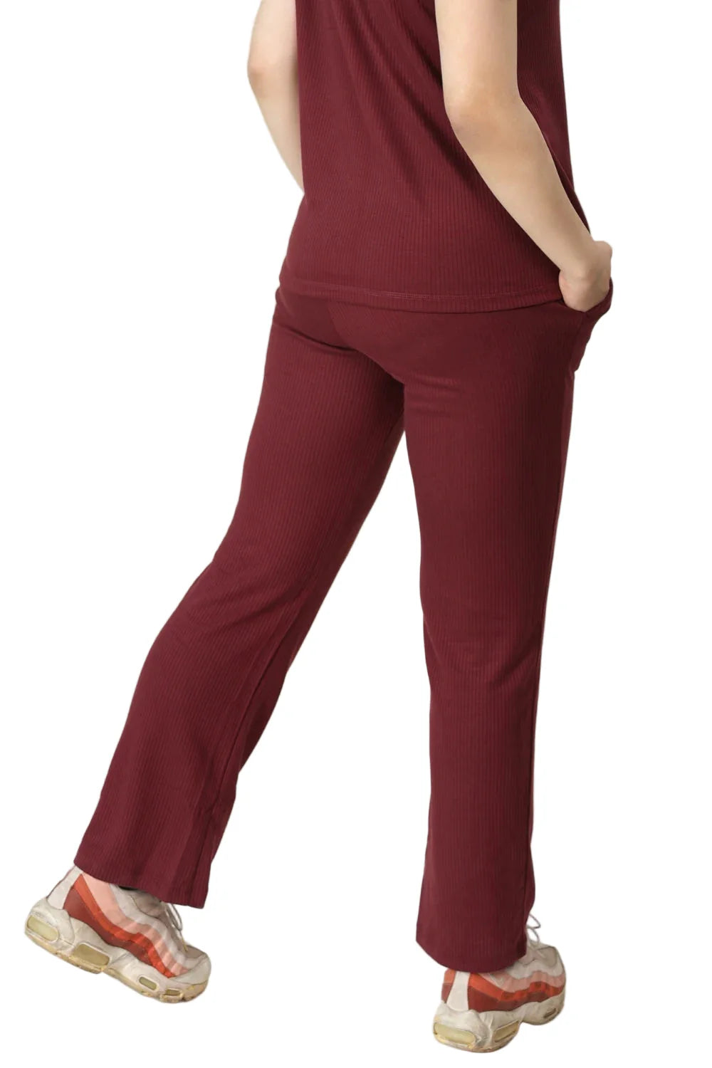 Ribbed Lounge Pants (Sangria)