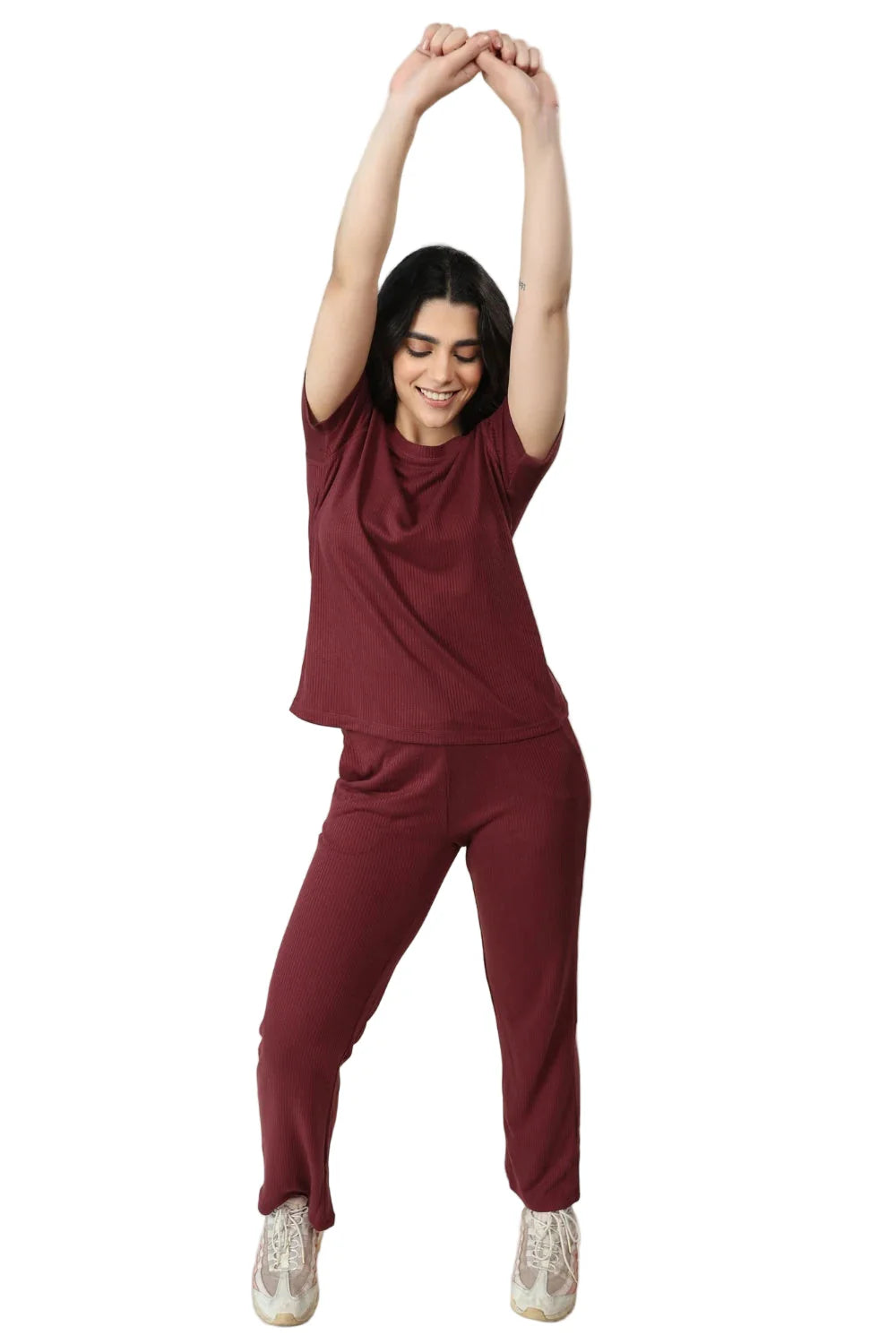 Ribbed Lounge Pants (Sangria)