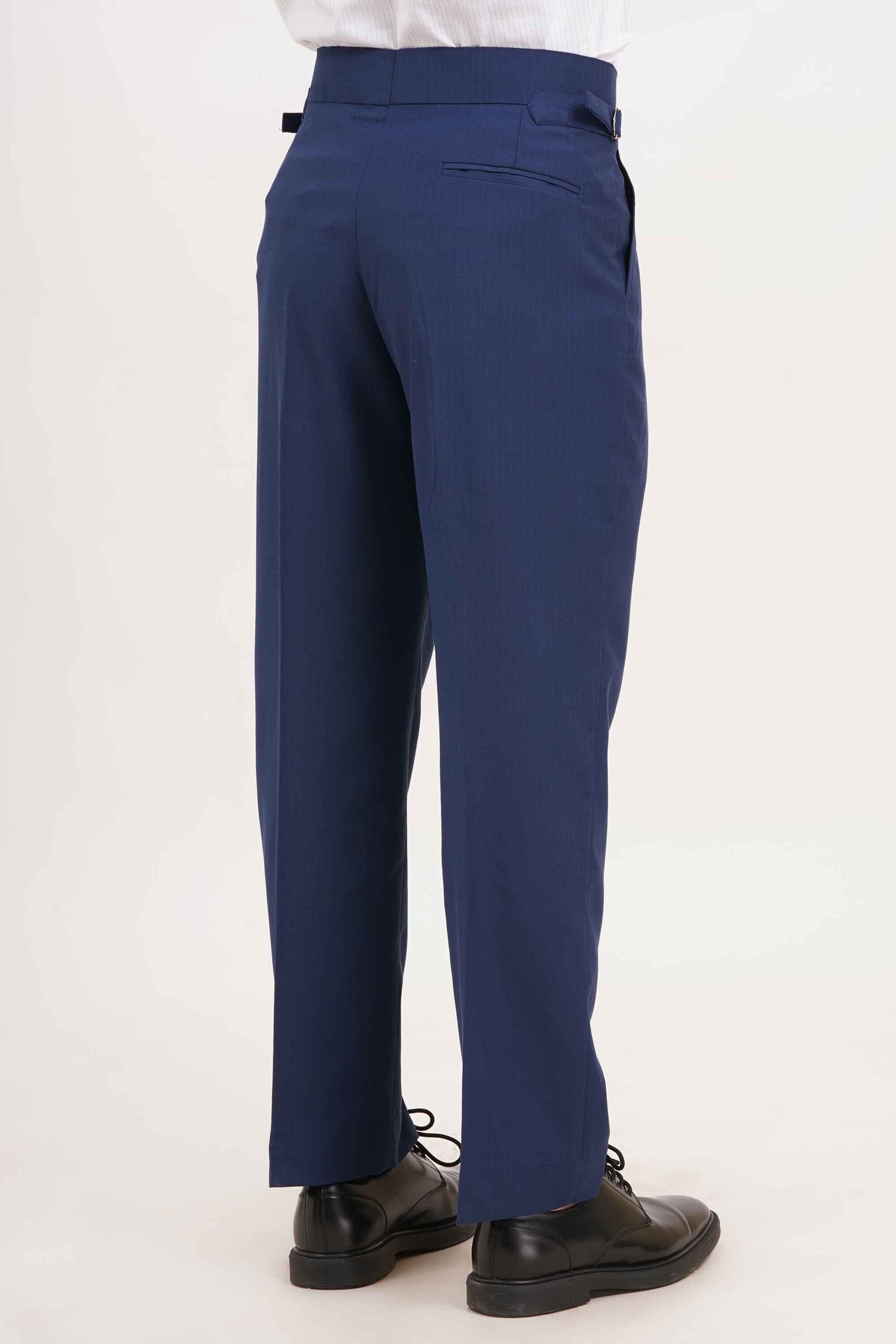 Blue Stripe Gurkha Pants Double Button | Tailored Fit – Adam Spirit - Adam Spirit