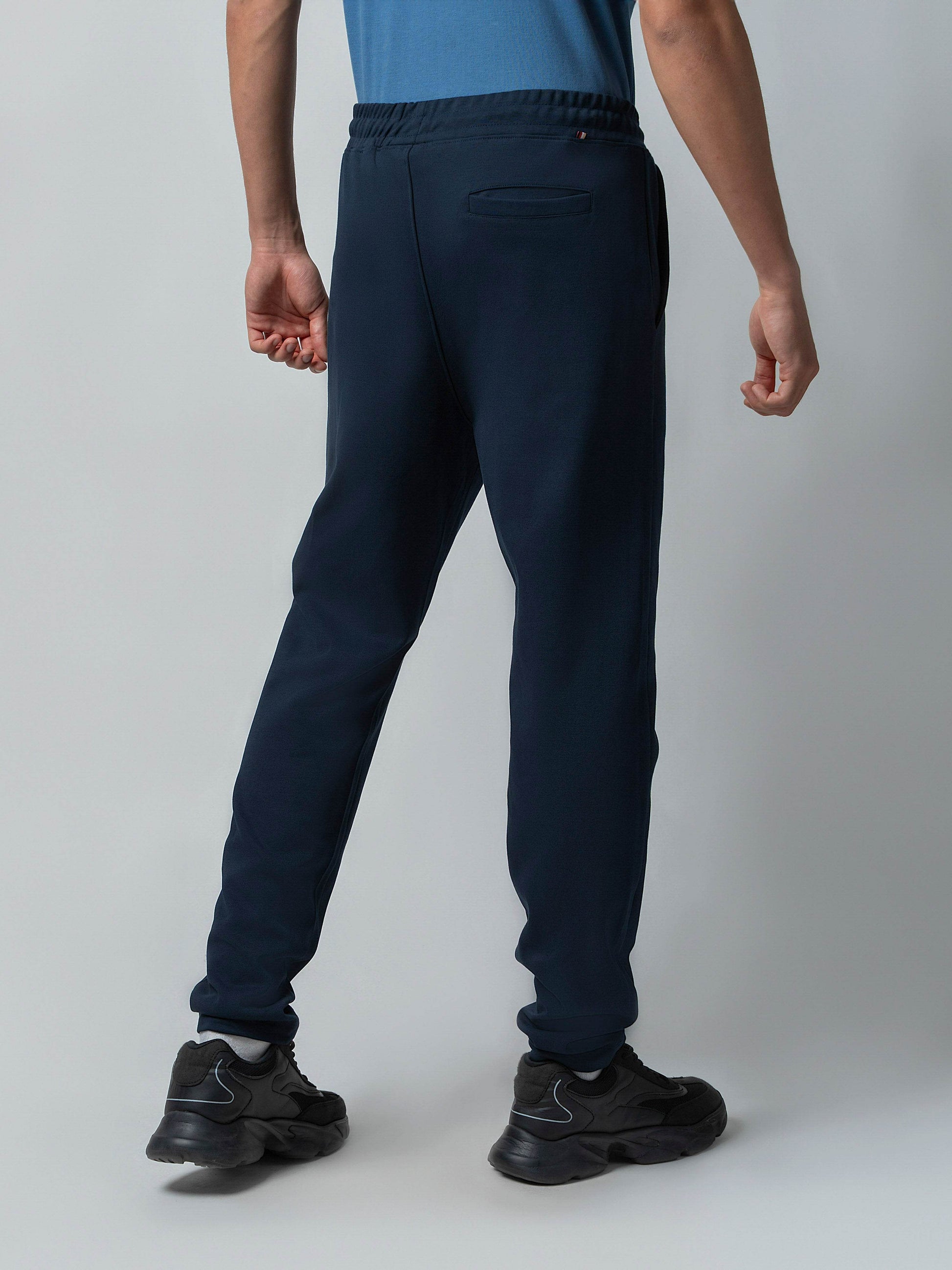 Rougen Cotton Navy Track Pant With Contrast Hd Print