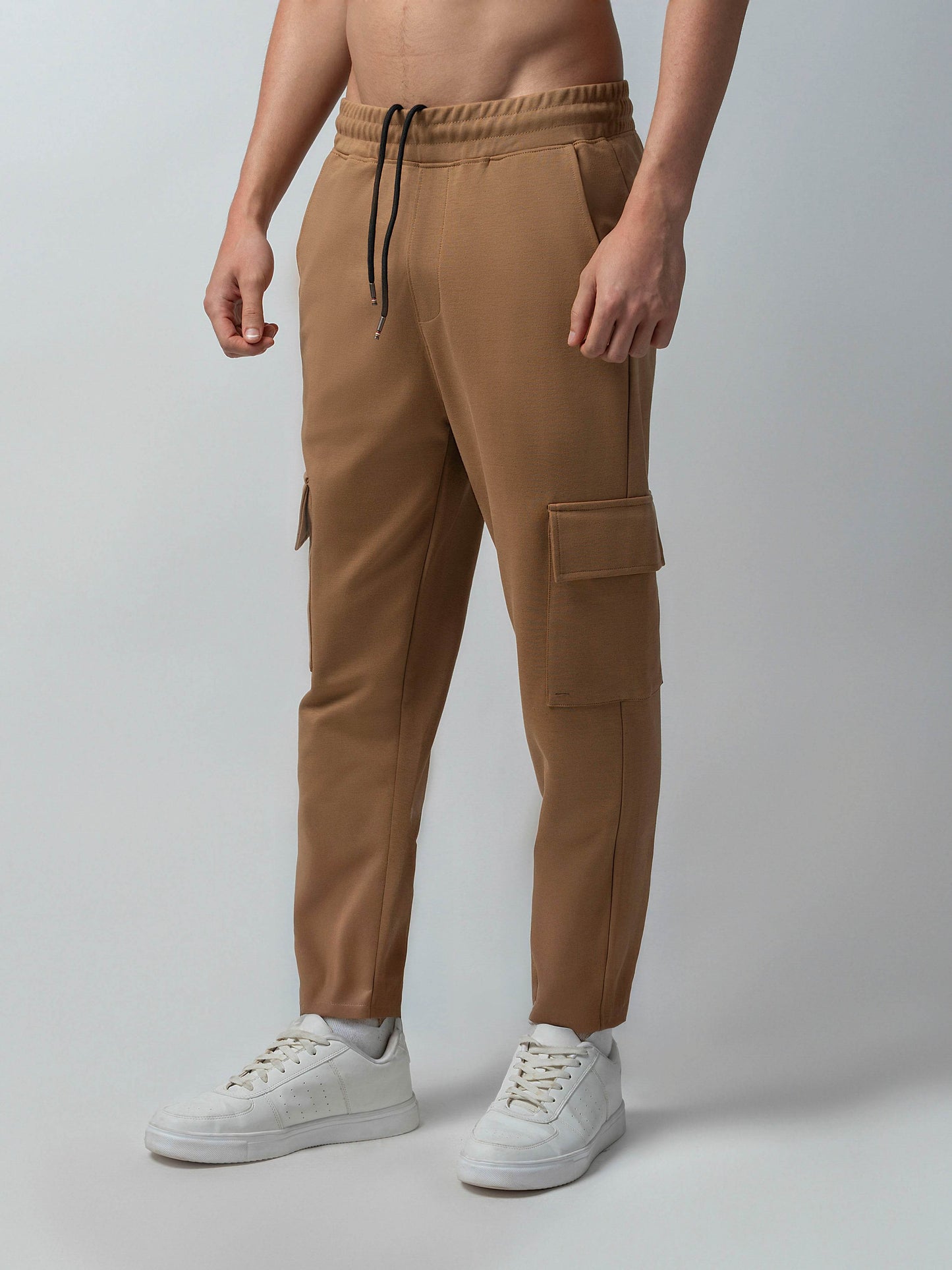 Trackpant with Dual Cargo Pockets in Rougen Cotton Poly Elastane Interlock