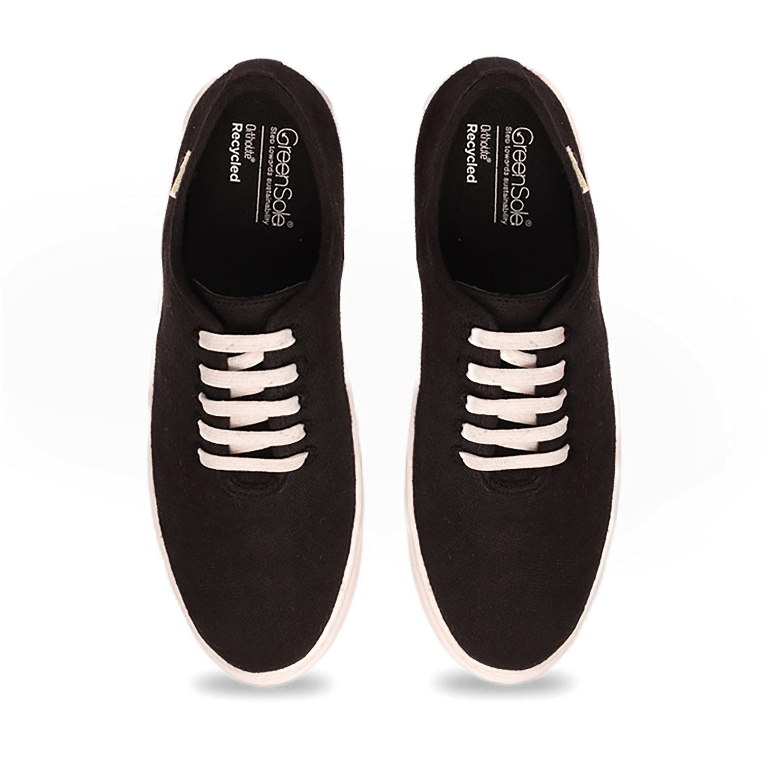 Stylera black minimal men's sneakers with white laces and a sleek design