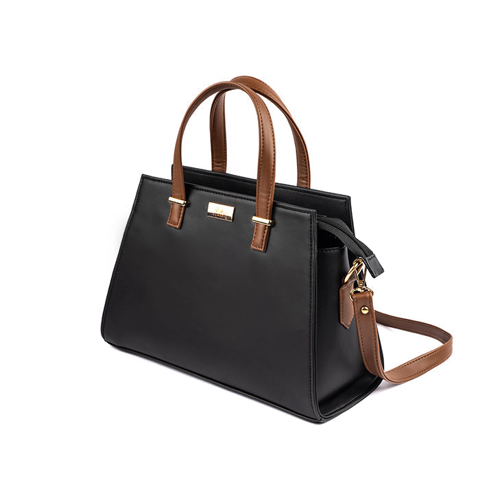 Charcoal caramel handbag by Stylera with stylish design and dual handles