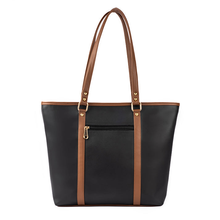 Stylera charcoal caramel tote bag with stylish design and sturdy handles