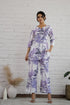 Stylera cotton printed co-ord set featuring a stylish top and matching pants in a vibrant palm print