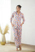 Cute cotton nightwear for women with colorful floral print and classic pajama style by Stylera