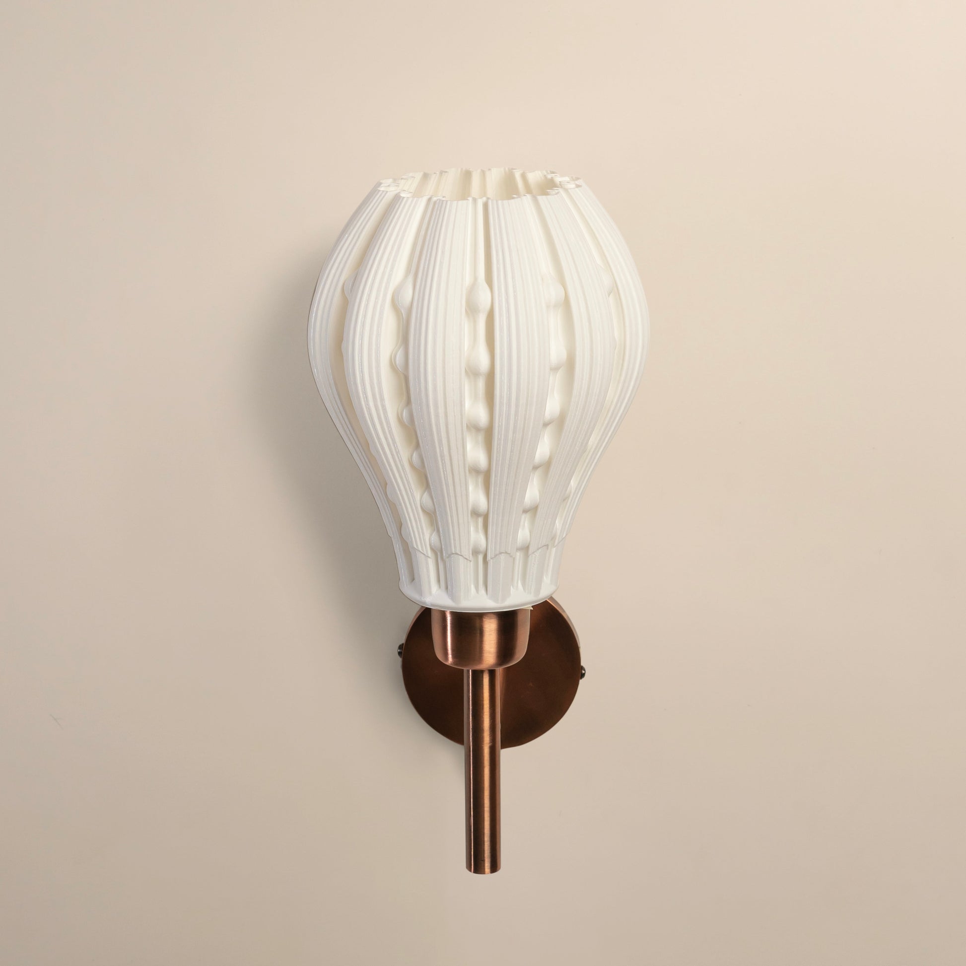 Sozori designer wall lamps for living room featuring a unique ribbed ceramic shade