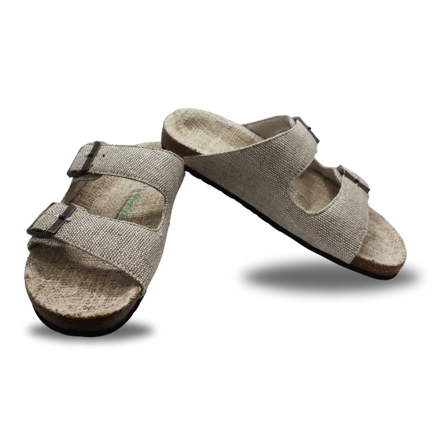 Eco-friendly men's footwear sandals in natural beige with adjustable straps for comfort and style