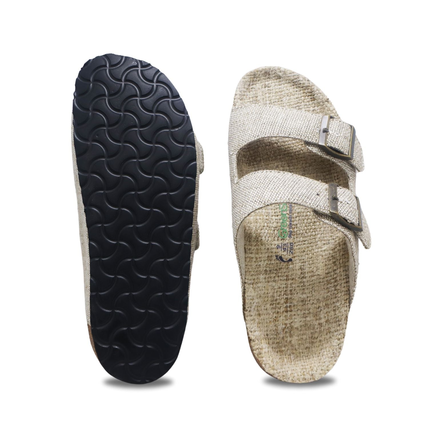 Eco-friendly men's footwear sandals with comfortable straps and durable sole for sustainable style