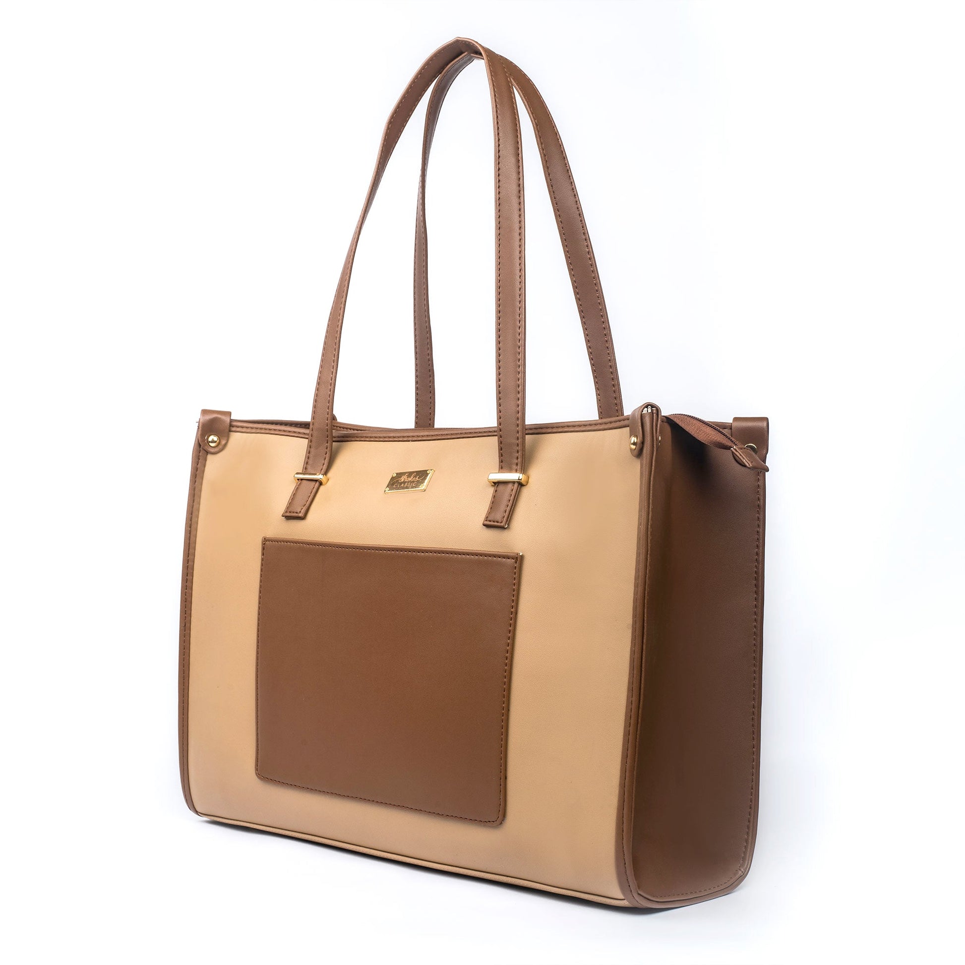Fashionable brown tote purse by Stylera featuring a stylish design and ample storage space