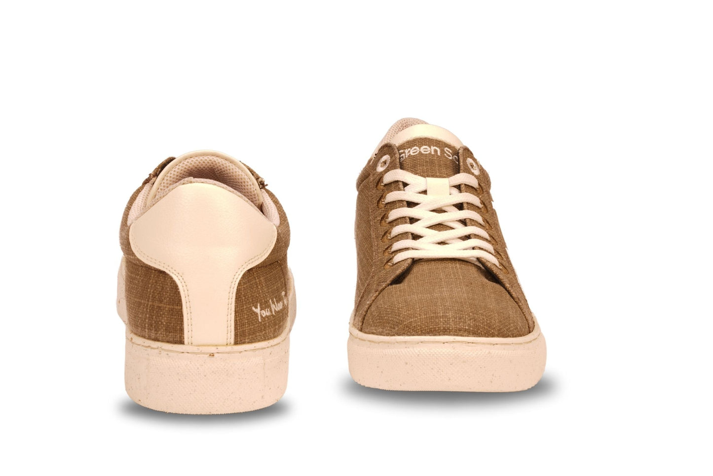 Natural material sneakers for men in brown and cream with a classic design from Stylera