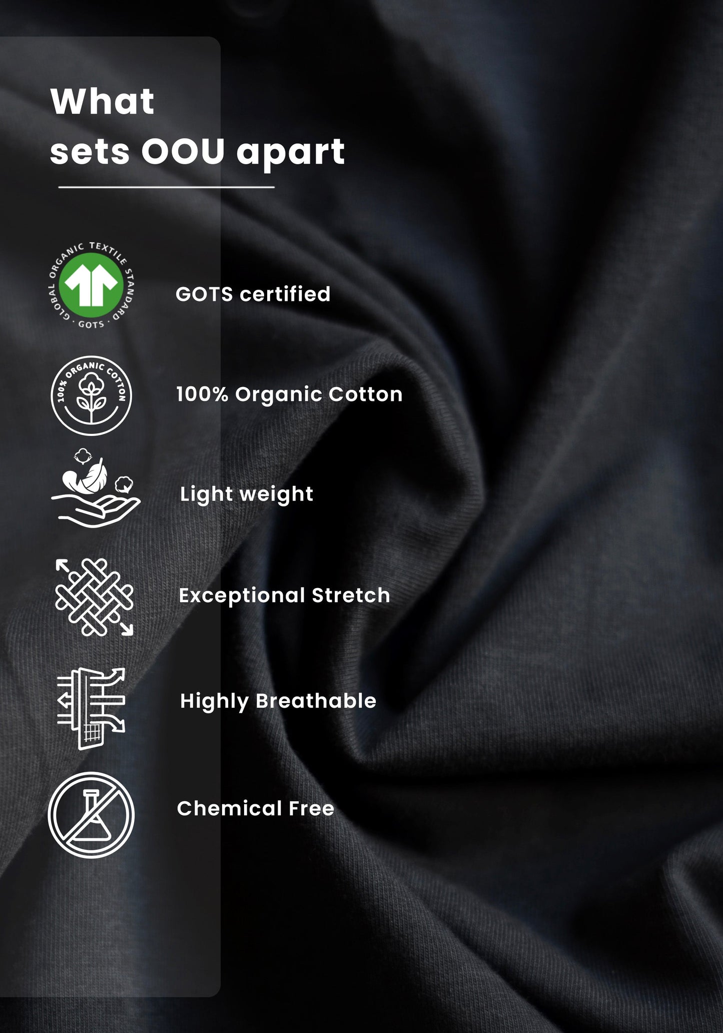 Soft black fabric highlighting features of Stylera oversized cropped t-shirt for women made of organic cotton