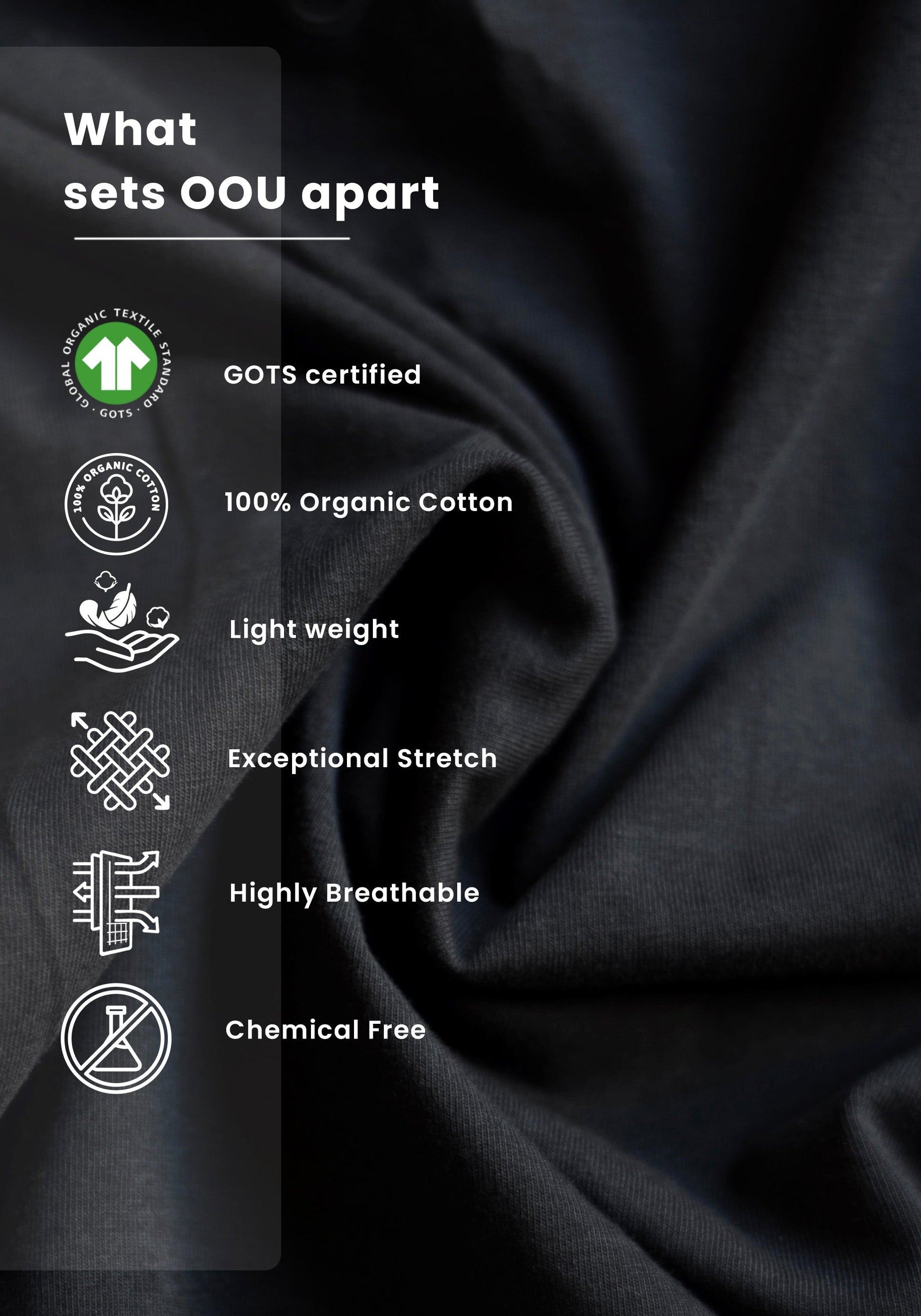 Soft black fabric highlighting features of Stylera oversized cropped t-shirt for women made of organic cotton