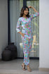 Stylera pastel floral satin pajama set featuring a vibrant design and comfortable fit