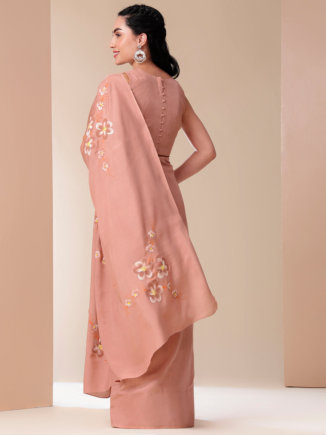 Elegant Stylera soft cotton saree with floral design in pastel pink for a stylish look