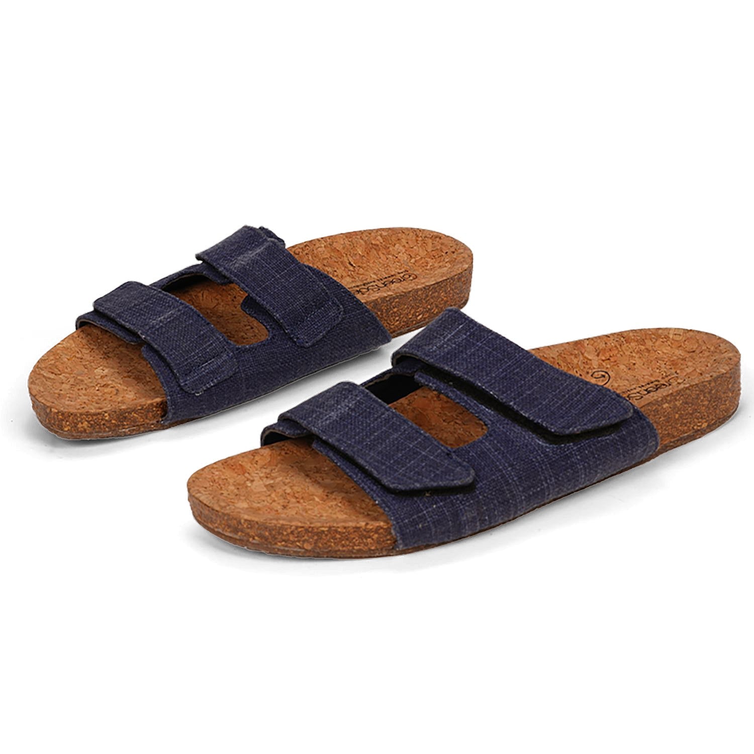 Stylish cork sole sandals for men featuring dual adjustable straps and a comfortable design
