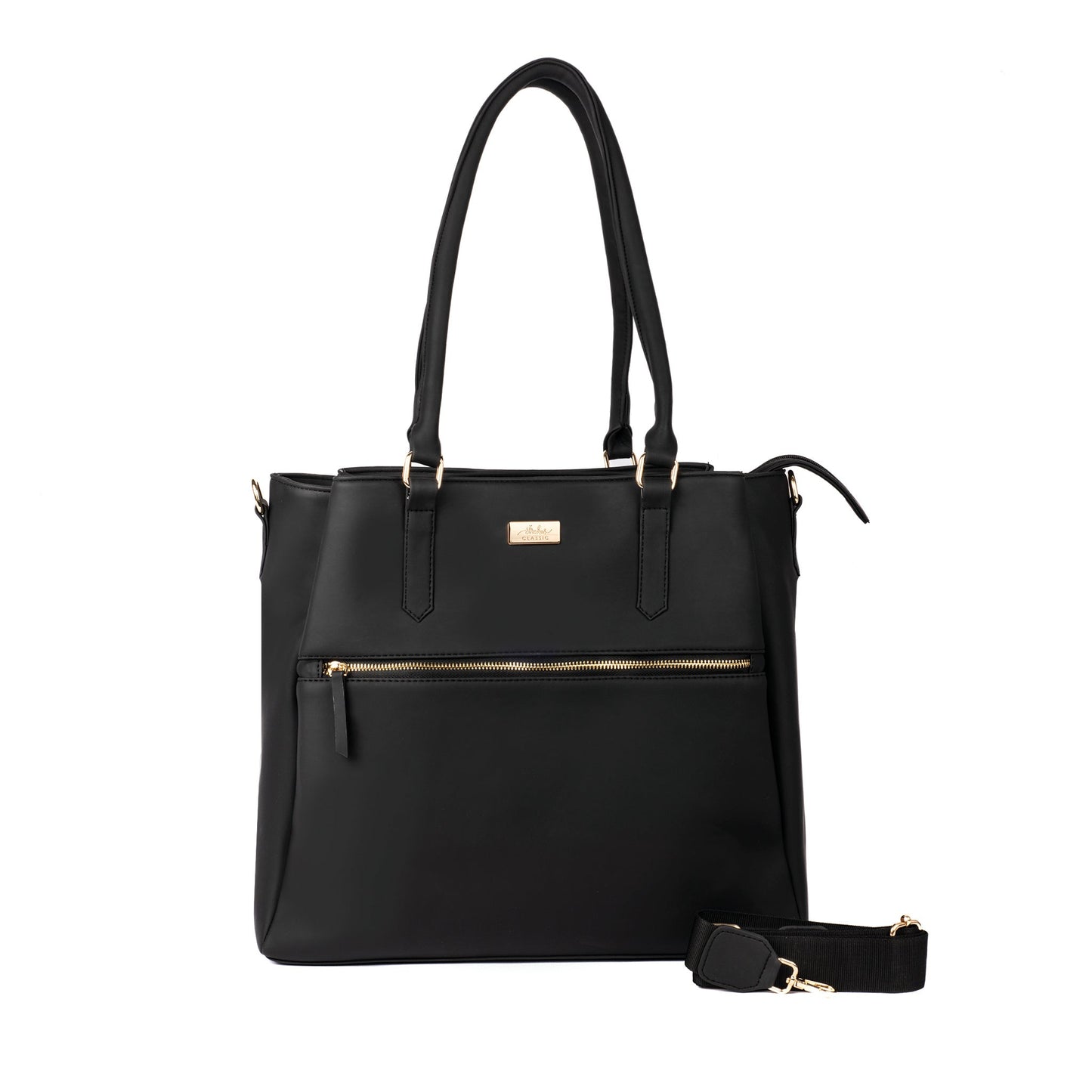 Aspire tote bag by Stylera, a stylish everyday carryall bag with gold zipper accents
