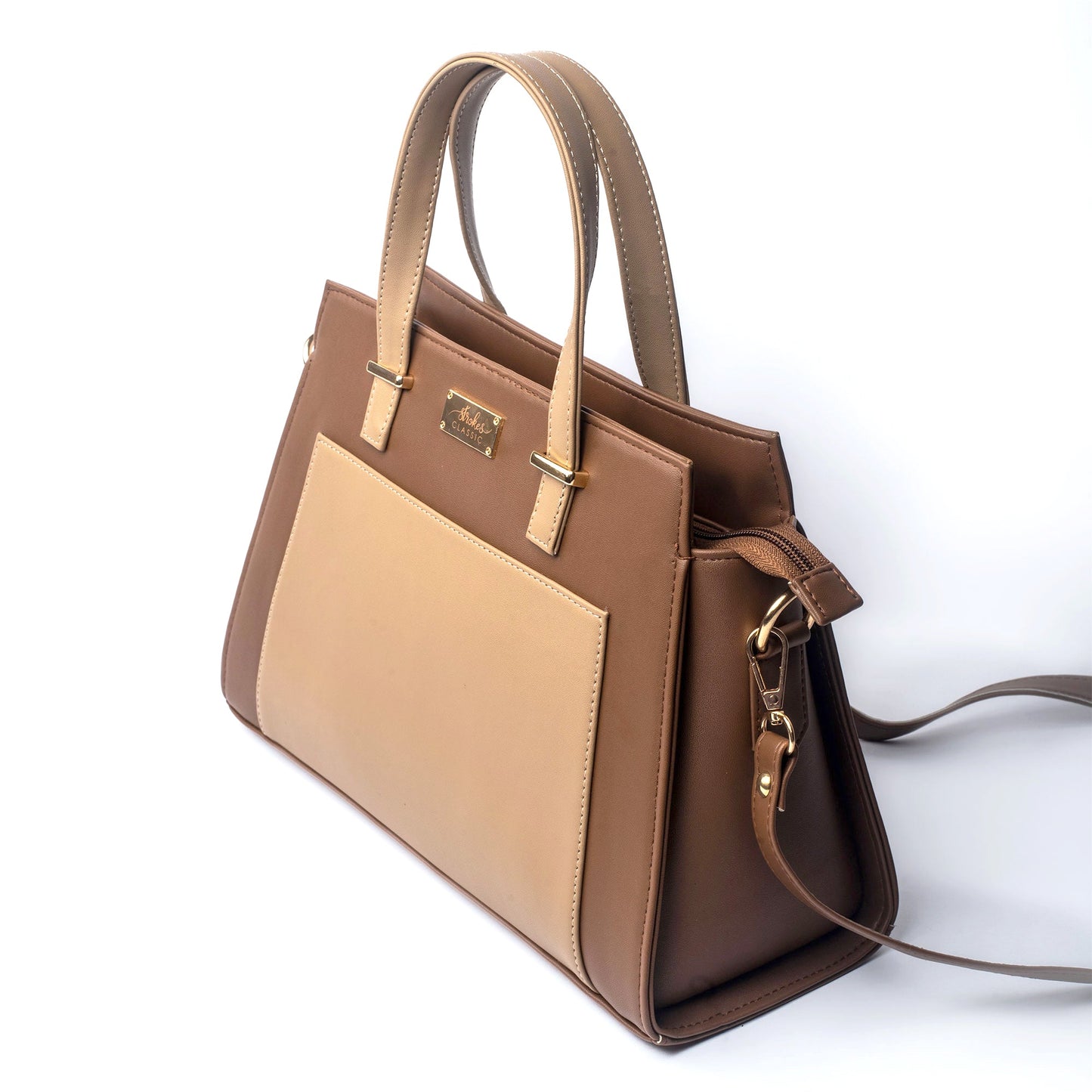 Stylera stylish everyday work bags in brown and beige with a sleek design