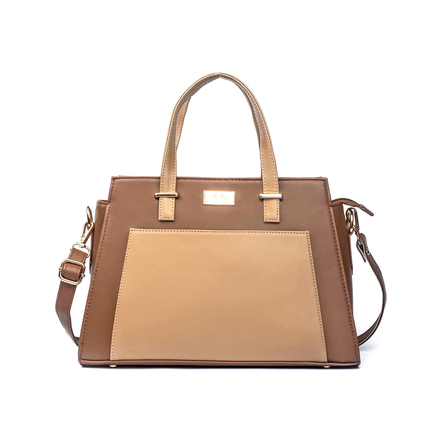 Stylera stylish everyday work bags featuring a chic design in brown and tan colors