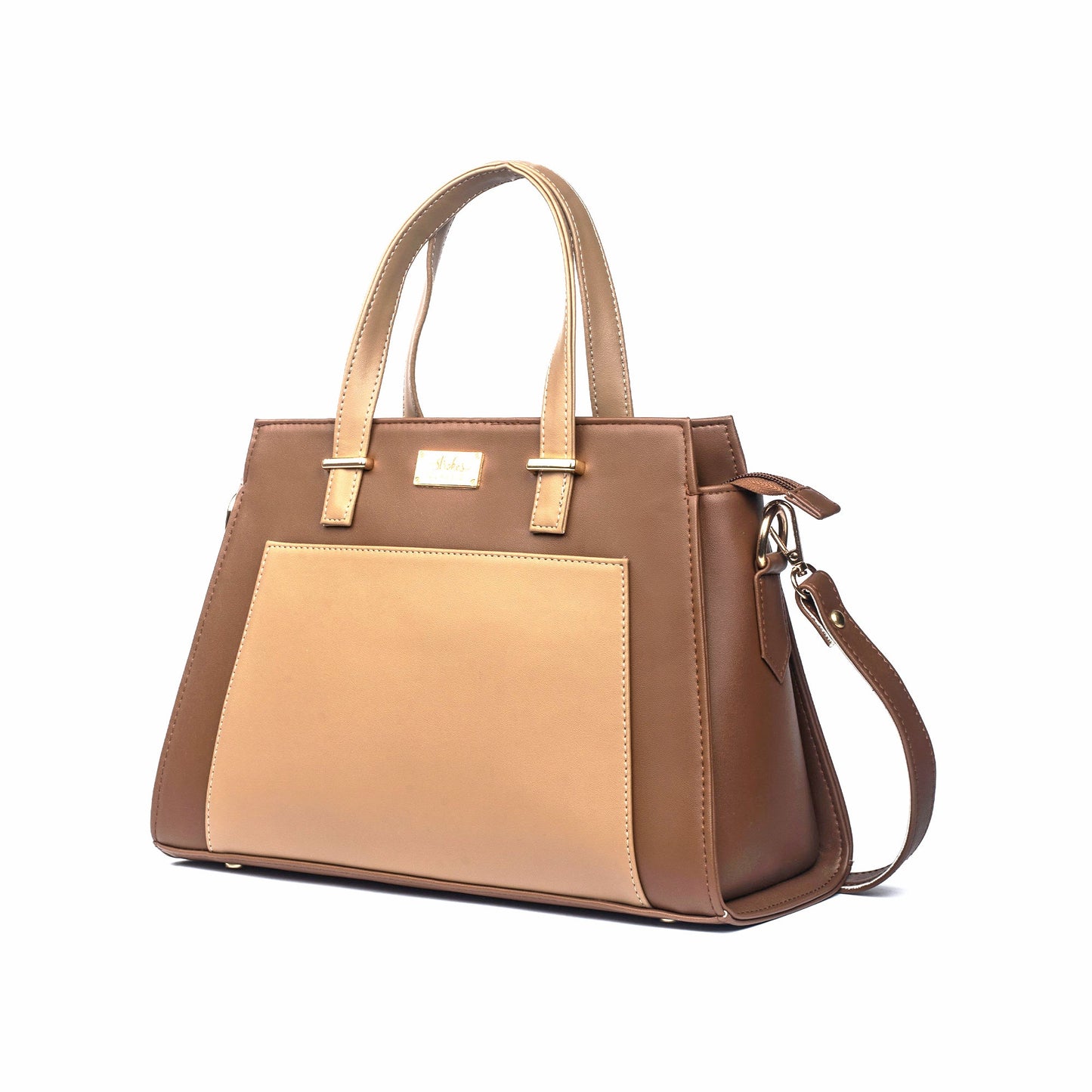 Stylera stylish everyday work bags featuring a sleek two-tone design and comfortable handles