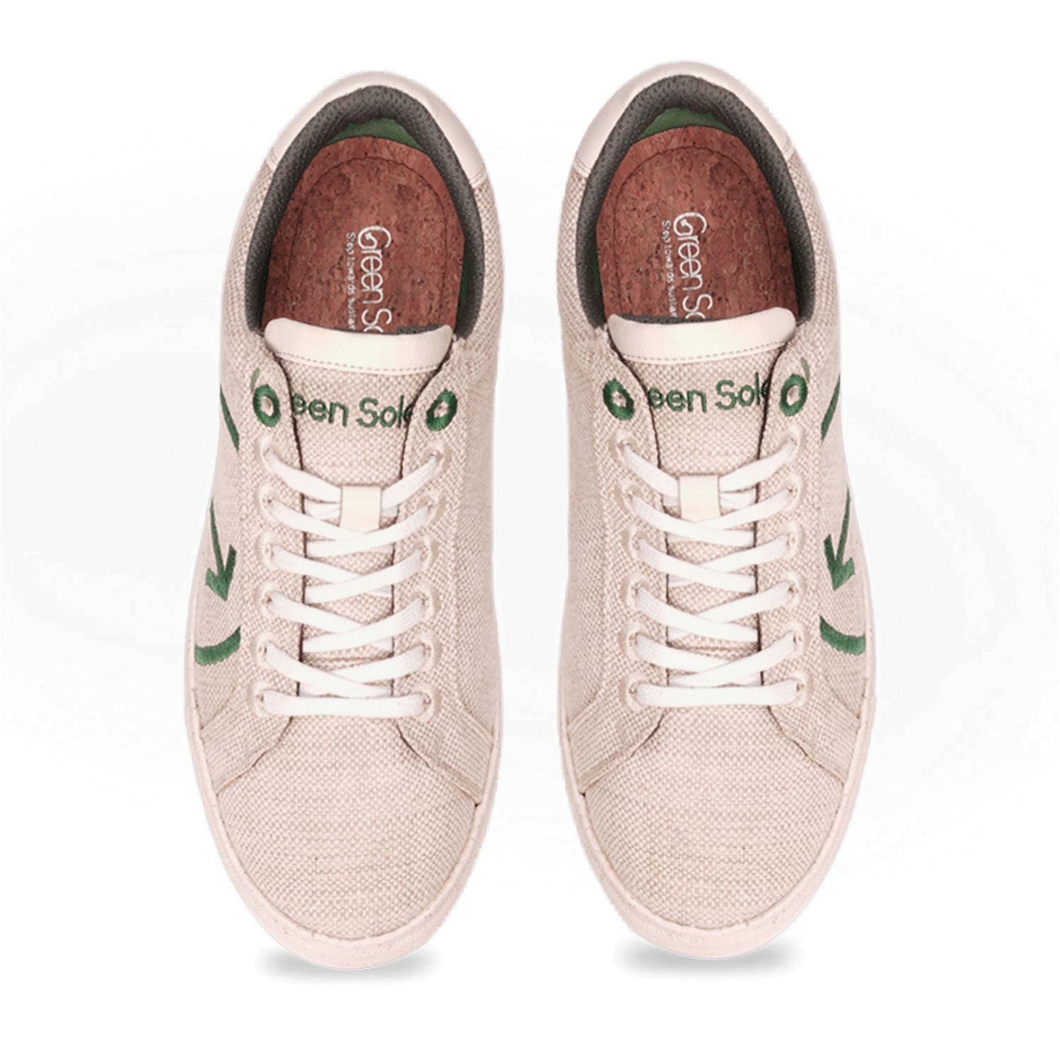 Stylera sustainable casual shoes for women in light pink with green accents and comfortable fit