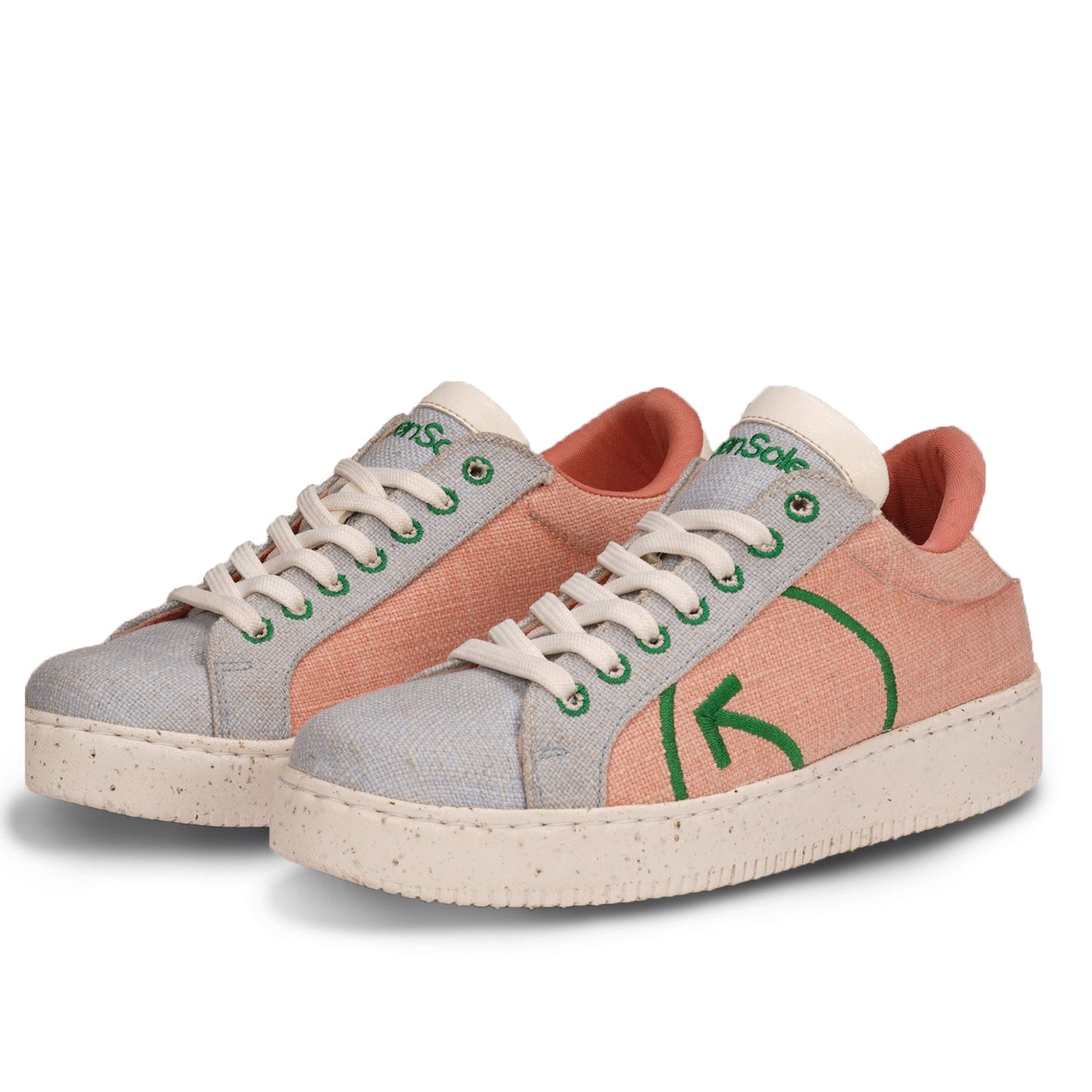 Stylera sustainable casual sneakers for women in pink and blue with eco-friendly design