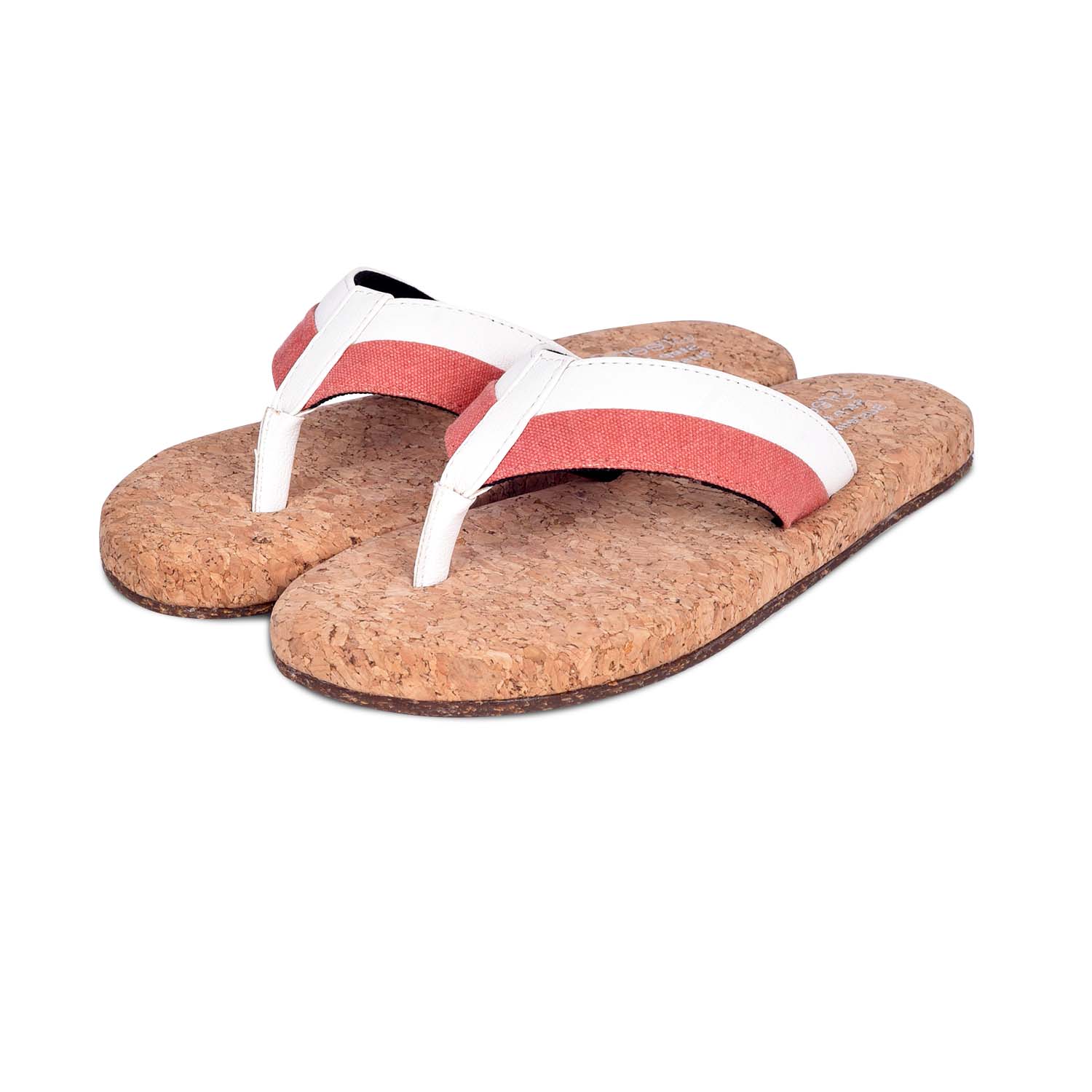 Stylera sustainable fashion slippers in pink and white with cork soles for eco-friendly comfort