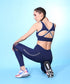 Stylera trendy athletic bra for women in navy blue with stylish cross-back design