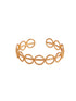 Stylera trendy gold accessory bracelet open cuff with linked textured circular loops for elegant layering